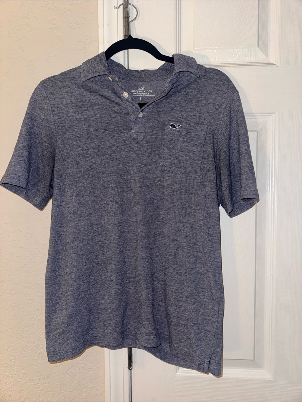 Vineyard Vines Heather Navy Short Sleeve Polo
